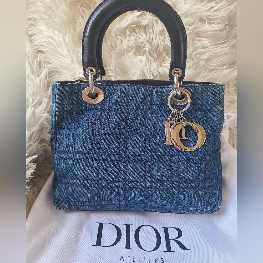 Christian Dior Lady Dior Denim Bag- Good Vintage Condition